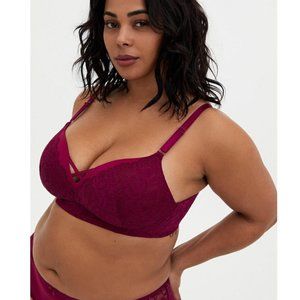 Torrid Wire-Free Push-Up Super Soft Lace 360° Back Smoothing Bra  44C